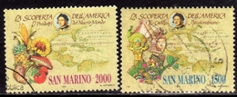 REPUBBLICA DI SAN MARINO 1990 CELEBRAZIONI COLOMBIANE SERIE COMPLETA COMPLETE SET USATA USED OBLITERE' - Oblitérés