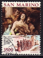 REPUBBLICA DI SAN MARINO 1990 LIBERAZIONE DALL'OCCUPAZIONE MILITARE PONTIFICIA LIRE 3500 USATO USED OBLITERE' - Used Stamps