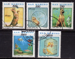 REPUBBLICA DI SAN MARINO 1991 COSE GESTI E AFFETTI FAUNA ANIMALI ANIMALS SERIE COMPLETA COMPLETE SET USATA USED OBLITERE - Gebruikt