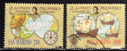 REPUBBLICA DI SAN MARINO 1991 CELEBRAZIONI COLOMBIANE COLOMBIAN CELEBRATIONS SERIE COMPLETA COMPLETE SET USATA USED OBL - Used Stamps