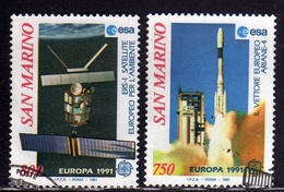 REPUBBLICA DI SAN MARINO 1991 EUROPA UNITA CEPT SERIE COMPLETA COMPLETE SET USATA USED OBLITERE' - Gebruikt