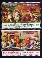 REPUBBLICA DI SAN MARINO 1992 FUNGHI MUSHROOMS CHAMPIGNONS SERIE COMPLETA COMPLETE SET USATA USED OBLITERE' - Oblitérés