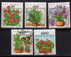 REPUBBLICA DI SAN MARINO 1992 COSE, GESTI E AFFETTI FLORA PIANTE PLANTS SERIE COMPLETA COMPLETE SET USATA USED OBLITERE' - Used Stamps
