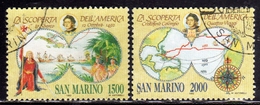 REPUBBLICA DI SAN MARINO 1992 CELEBRAZIONI COLOMBIANE COLOMBIAN CELEBRATIONS SERIE COMPLETA COMPLETE SET USATA USED OBL - Used Stamps