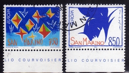 REPUBBLICA DI SAN MARINO 1993 EUROPA UNITA CEPT SERIE COMPLETA COMPLETE SET USATA USED OBLITERE' - Gebruikt