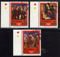 REPUBBLICA DI SAN MARINO 1994 NATALE CHRISTMAS NOEL WEIHNACHTEN NAVIDAD SERIE COMPLETA COMPLETE SET USATA USED OBLITERE' - Used Stamps