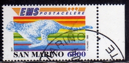 REPUBBLICA DI SAN MARINO 1995 SERVIZIO POSTALE POSTACELERE EMS POSTA CELERE LIRE 6000 USATO USED OBLITERE' - Oblitérés