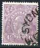 Australia 1924 King George V 4.5d Violet - Single Crown Wmk Used - Actual Stamp -  Sydney - - SG81 - Usados