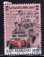 REPUBBLICA DI SAN MARINO 1996 CENTENARIO DELLA GAZZETTA DELLO SPORT CENTENARY LIRE 1850 USATO USED OBLITERE' - Gebruikt