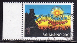 REPUBBLICA DI SAN MARINO 1996 FESTIVALBAR LIRE 2000 USATO USED OBLITERE' - Gebruikt