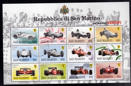 REPUBBLICA DI SAN MARINO 1998 FERRARI 50° ANNIVERSARIO ANNIVERSARY BLOCCO FOGLIETTO BLOCK SHEET BLOC FEUILLET USATO USED - Usados