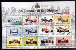 REPUBBLICA DI SAN MARINO 1998 FERRARI 50° ANNIVERSARIO ANNIVERSARY BLOCCO FOGLIETTO BLOCK SHEET BLOC FEUILLET USATO USED - Used Stamps