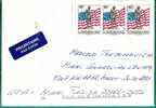 LUXEMBOURG - 2002 COVER To MIAMI - Tied By Trio Of Yvert # 1061 - American Soldier And USA Flag - Storia Postale