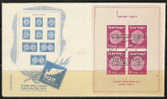 S751 - ISRAEL - 1949 - SC#: 16 - FDC - " TABUL " SHEET - 1ST ANNIV. OF ISRAELI POSTAGE STAMPS - COINS - Briefe U. Dokumente