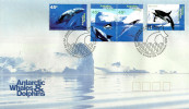 AUSTRALIA  FDC ANTARCTIC ANIMALS WHALES & DOLPHINS  SET OF 4  STAMPS DATED 15-06-1995 CTO SG? READ DESCRIPTION !! - Lettres & Documents