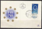 S747.-.ISRAEL .-. 1957 .-.SCOTT # : 128 .-. FDC .-. JET PLANE AND " 9 " - TEUFA CANCEL. - Briefe U. Dokumente