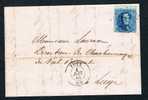 Belgique 1864 Sur Belle Lettre De Poix (Obl'LP297') Du 4 Juin 64. - Other & Unclassified
