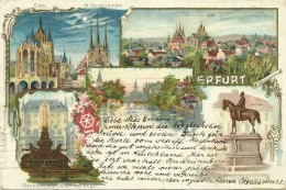 AK Erfurt Ortsmotive Mehrbild-Farblitho 1900 #20 - Erfurt