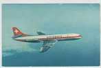 Switzerland Postcard Caravelle Jet Sent To Denmark Lugano 6-10-1972 (a Weak Corner In The Right Side) - Sent