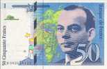 - FRANCE - BILLETS - 50 F - SAINT EXUPERY - N° R 002656435 - 1992 - - 50 F 1992-1999 ''St Exupéry''