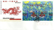 AUSTRALIA FDC JOINT ISSUE WITH HONG KONG DRAGON BOAT SET OF 2 STAMPS M/S DATED 29-06-2001 CTO SG? READ DESCRIPTION !! - Covers & Documents