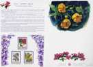 Folder Taiwan 1996 Vine Flower Stamps Bougainvillea Wisteria Wood Rose Flora Plant - Ungebraucht
