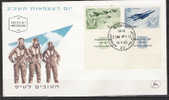 S735.-.ISRAEL .-. 1962 .-.SCOTT # : 222-223.-. FDC .-. PLANE / AVION .-. FIGHTER BOMBERS - Storia Postale