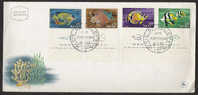 S724.-.ISRAEL .-. 1962 .-.SCOTT # : 231-234 .-. FDC. FISH / PECES .-. RED SEA FISH. - Storia Postale