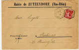 N504 - OBERMODERN Bas Rhin - Mai 1928 - Type SEMEUSE - Tarif 50 Centimes - Entête Mairie ZUTZENDORF - - Sonstige & Ohne Zuordnung