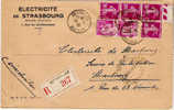 N535 - Recommandée DETTWILLER - Février 1938 - Type SEMEUSE + PAIX -  Tarif 2.80 Francs - - Other & Unclassified