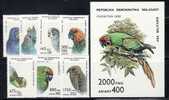 MADAGASCAR 1993  MICHEL 1423-1429 BL 209  MNH - Perroquets & Tropicaux