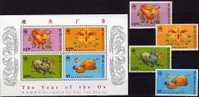 China Year Of The Ox 1997 Hongkong 785/8 Plus Block 45 ** 8€ Chinesisches Neujahr Stickerei Bloc Sheet From HONG KONG - Collezioni & Lotti