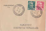 LETTRE AVEC TYPE GANDON PARLEMENT CONGRES DE VERSAILLES  1947 - Tijdelijke Stempels