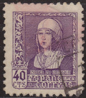 España 1938 Edifil 858 Sello º Reina Isabel La Católica 40c Michel 814 Yvert 661 Spain Stamps Timbre Espagne Briefmarke - Gebraucht