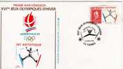 France: 1991 Belle Fdc J.O D'hiver D'Albertville, Ski Artistique, Oblitération Tignes - Winter 1992: Albertville