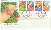 COCOS (KEELING) ISLANDS FDC QUARANTINE ANIMAL BIRD SET OF 4 STAMPS DATED 13-06-1996 CTO SG? READ DESCRIPTION !! - Cocos (Keeling) Islands