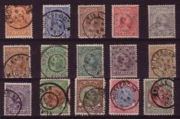 PAYS-BAS - 1891/1897 - YVERT N°34/48 Oblitérés - COTE = 934 EUR - SERIE COMPLETE RARE - Gebraucht