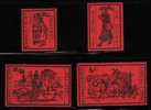 GB STRIKE MAIL (BANNOCKBURN DELIVERY) SET OF 4 COLOUR ESSAYS BLACK ON RED PERF NHM Carriages Horses Stagecoaches - Local Issues