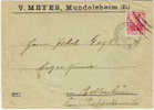 N539 - MUNDOLSHEIM - 1902 - Entête Ets Meyer - Alsace - - Other & Unclassified