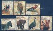 Guinea Bissau 1989 Birds Oiseaux Aves Owls  Pygmy Owl Hoopoe Guineafowl  Zebra Rinoceros Animals Issue With 7 Values - Eulenvögel