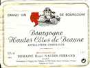 Etiquette De Vin Bourgogne Magnum Hte Côtes De Beaune H. NAUDIN - Bourgogne