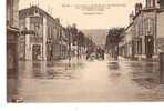 SENS INONDATION DES 21,22,23,24, JANVIER 1910 AVNUE VAUBAN (PERSONNAGES,ATTELAGES BUREAU OCTROI) REF19438 - Inondations