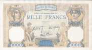 - FRANCE - BILLETS - 1000 F - CERES E MERCURE - 22 SEPTEMBRE 1938 - N° O 3827 - 667 - 1 000 F 1927-1940 ''Cérès Et Mercure''