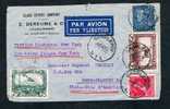 Lettre Par Avion Affr. N°430 +428 + PA3PA4 De Charleroi Pour USA + "Service Lisbonne - New-York Par Avion Jusque N-Y. - Lettres & Documents