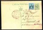ROMANIA 1937 BUGLE CANCELL ON PC STATIONERY,UPRATED ,AVIATION STAMP. - Lettres & Documents