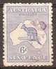 AUSTRALIA - 1913 6d Kangaroo, Watermark 8 (first). Scott 8. Used - Gebraucht