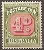 AUSTRALIA - 1952 4d  Postage Due, Watermark C/A. Scott J75. MNH ** - Impuestos