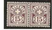 Switzerland1906:  Michel 87mh*  15c Pair - Ongebruikt