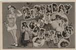 Surrealisme Montage Photo Birthday Greetings Voyagé Londres 1905 Page - Anniversaire