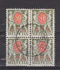 1924/26        N° 46    BLOC DE 4     OBLITERE          CATALOGUE  ZUMSTEIN - Strafportzegels